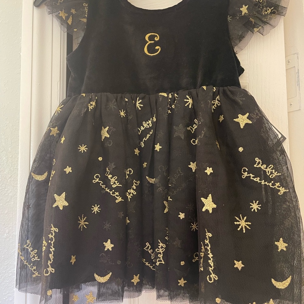 Black and Gold Starry Kids Costume Dress